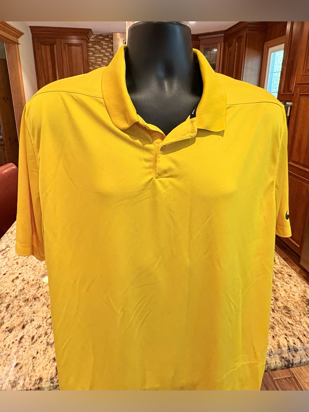 Nike men’s performance golf polo. Sharp Yellow with logo on sleeve. 2XL